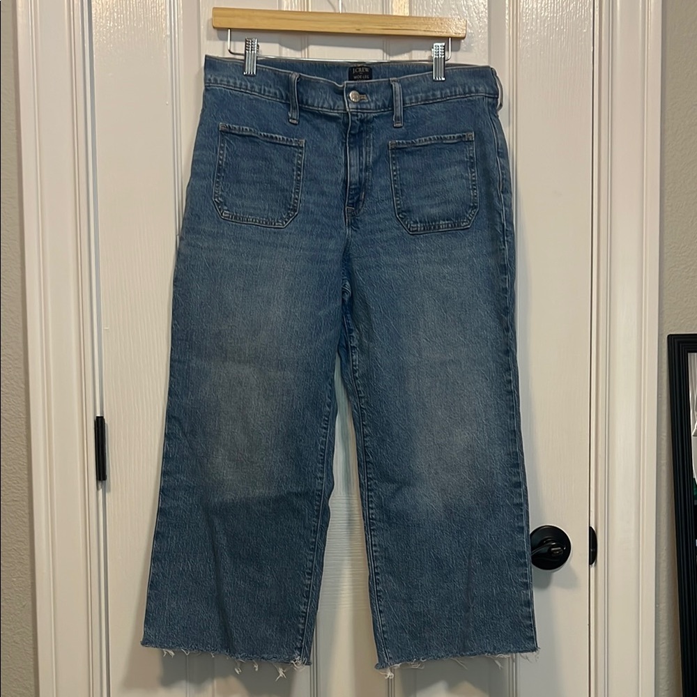 J. Crew Midwash Wide-Leg Cropped Jeans